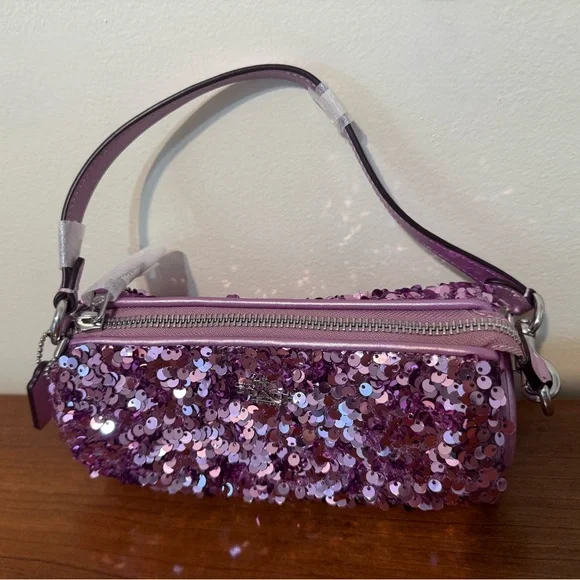 NWOT Coach Nolita Barrel Bag Lilac Sequins - Picture 6 of 8